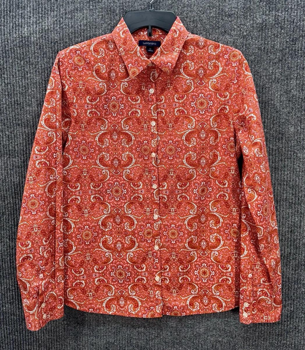 トップス 90s lands end paisley shirt BD cotton Lands' End Business Paisley Tops for Women for sale | eBay