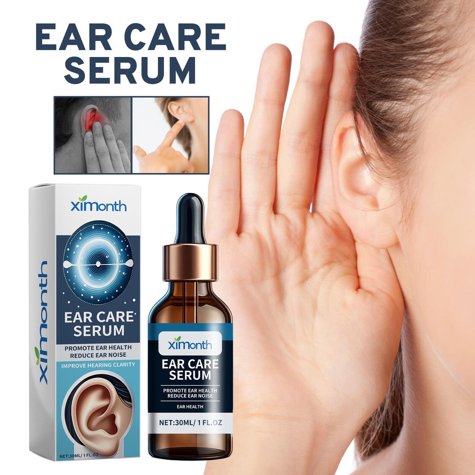 Ear Cleaning Drops Natural Ear Wax Remover Gentle Ear Care Solution 30ml