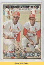1967 Topps Cards Clubbers ( ) Lou Brock Curt Flood #63 HOF READ h3a