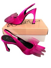 Wild Pair Alegro Bow Fuschia Slingback Pumps High Heels Womens Size 7 New W/box