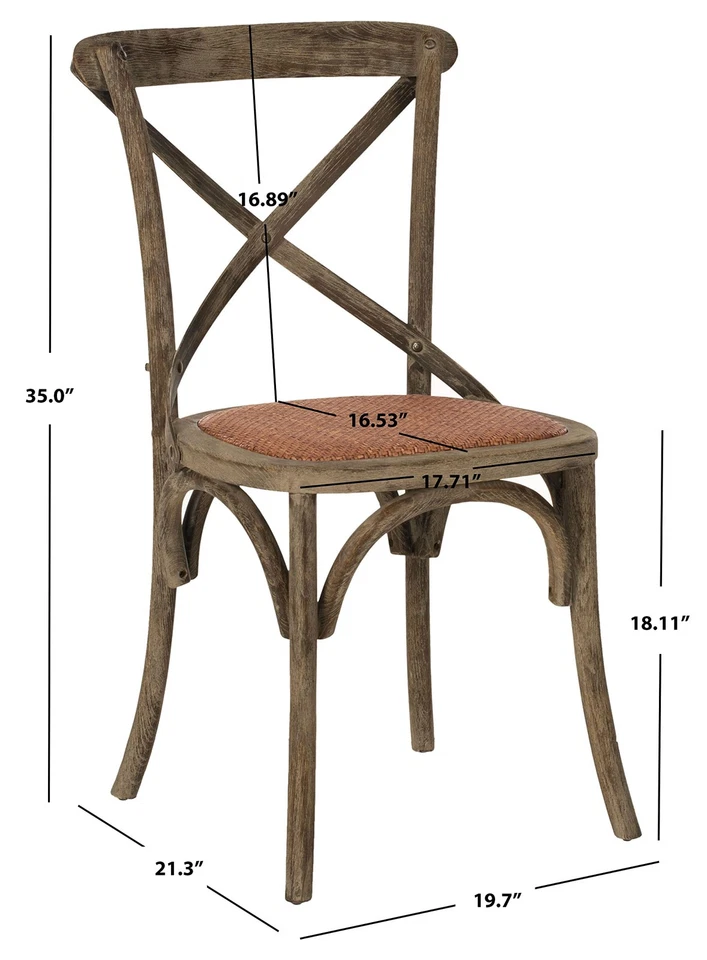 Silla lateral blanca antigua con respaldo en X Franklin Farmhouse Collection American Homes Foto 3 de 4