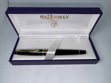 Waterman Ball Point Pen, Blue Ink, Black With...