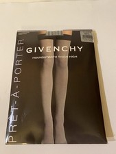 Givenchy Pret-A-Porter NIP Thigh High Tights Black  White Houndstooth Size C/D