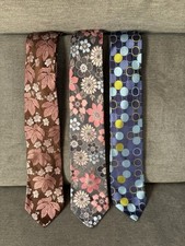 Ted Baker Tie Blue Floral Tie 100 Silk Men's Necktie Hand Tailored In USA