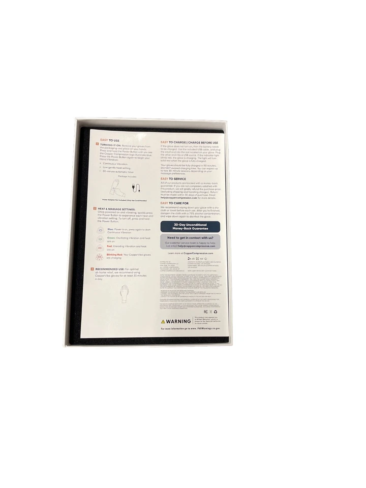 Guantes de vibración + terapia de calor Coppervibe: masaje de manos, ayuda a la circulación 🔥 Foto 3 de 4