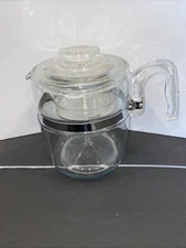 Vintage Pyrex Flameware Glass Coffee Maker Pot Percolator 9-Cup Complete