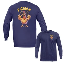 Funny Chicken F-CAW-F Humor Farm Animal Humorous Long Sleeve T-Shirt