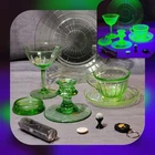 Vtg Uranium Vaseline Glass Starter Lot|Goblet|Candle|Marble|UV Lights|Damage