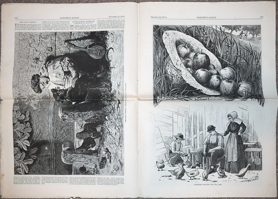 -Rare- 1875 -HARPER'S BAZAR- Vintage 10/16 Women's FASHION Magazine - Bazaar - Image 2 of 2