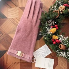 Popular Sold Out Item Anteprima Ribbon Cashmere Gloves Mauve Pink Smartphone