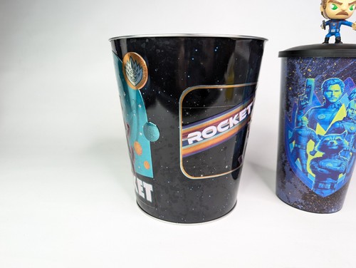 Guardians of the Galaxy Vol 3 Rocket Popcorn Bucket Tin & Star Lord Cup Topper - Picture 3 of 10