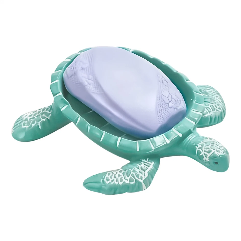 1x Saboneteira Tartaruga Marinha Resina Tartaruga AutoDrenante Saboneteira Bandeja Suporte - Imagem 2 de 4