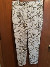 NWOT Talbots Chatham Ankle Pants CA 23147 Women's Sz 8 Side Zip Blue Floral