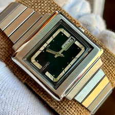 vintage seiko 5 autmatic day and date black dail ref 6309 5030 mens watch
