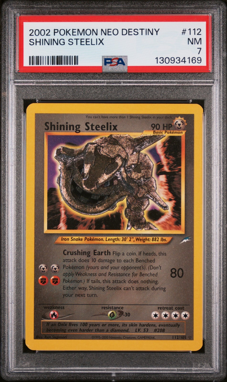 2002 POKEMON NEO DESTINY #112 SHINING STEELIX PSA 7