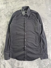 Dolce & Gabbana Gold Men's Dress Shirt Black Cotton Slim Fit Size 15 38 Italy
