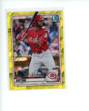 2020 Bowman Chrome Draft Sapphire Yellow #BD104 Quin Cotton #d 42/99