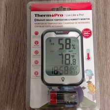 TempPro TP358W LCD Bluetooth Indoor Thermometer Hygrometer for Home Greenhouse