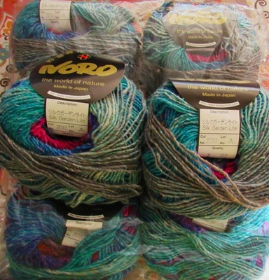 8 Ball LOT Noro SILK GARDEN LITE 2010 A Morioka Silk Mohair Wool Yarn 50g 125m - Photo 1/3