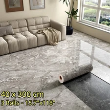 3 Rolls Self-Adhesive Vinyl Floor sticker Marble Look Peel &Stick Wallpaper Roll