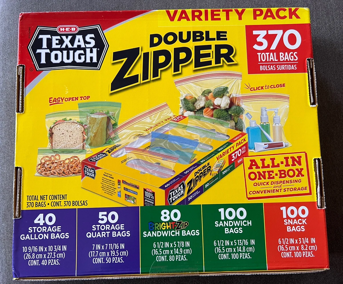 H-E-B Texas Tough Double Zipper Sandwich Bags - Shop Storage Bags at H-E-B