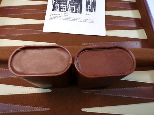 Vintage Backgammon Set W/ Rule Book Korea Complete Cloth Leather Case - Bild 5 von 14