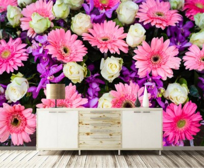 3D Pink Petals G15748 Wallpaper Wall Murals Removable Self-adhesive Honey