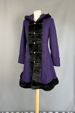 Joe Browns Corset Lace Military Coat Fur Rockefeller Jacket Coat Uk 10 Cossack