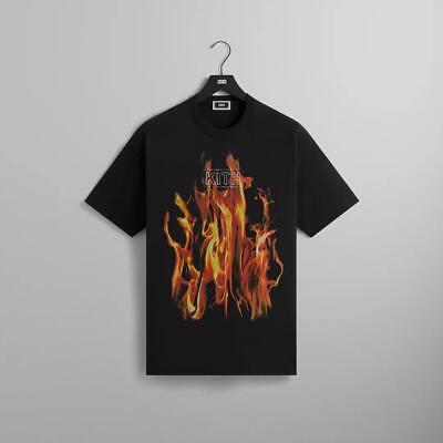 Kith Men's Pyro Box Logo Vintage Tee Black Flames Large NWT Kith Men's Pyro Box Logo Vintage Tee Black Flames Large NWT