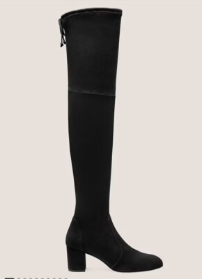 Stuart Weitzman Over The Knee Hinterland Boots Black Suede Size 6