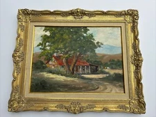 OLD CALIFORNIA PAINTING HISTORIC BUTTERFILED STAGE COACH STOP LAKE HUGHES 24"
