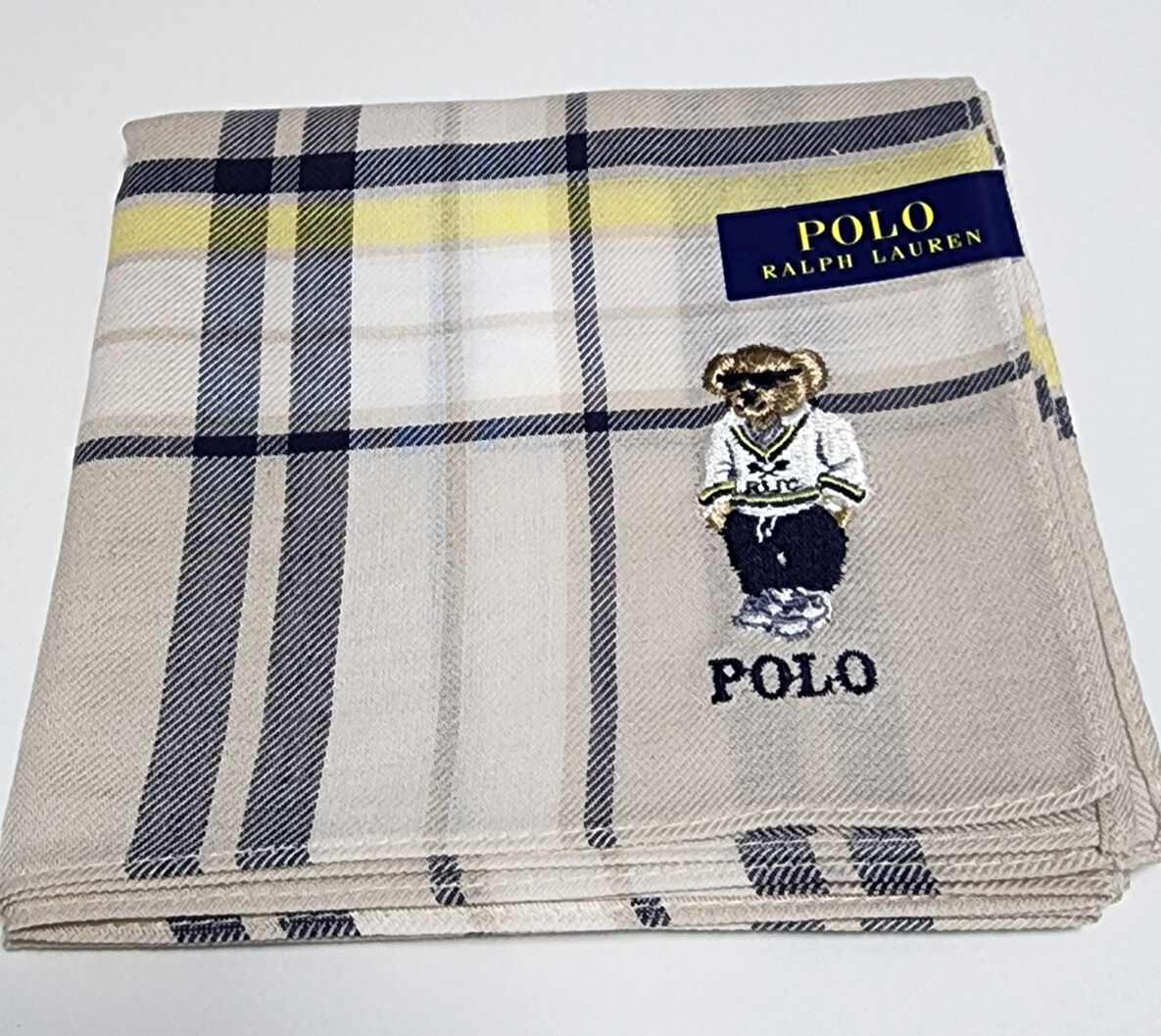 Polo Ralph Lauren Bear Embroidered scarf Handkerchief Striped