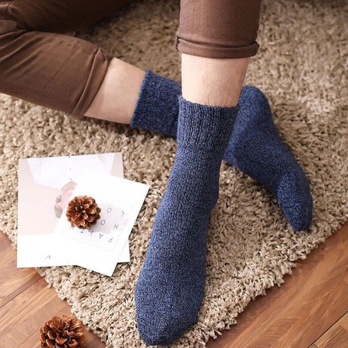 5 pairs of men's winter super thick plush mid length socks warm USS soft I8V8 - Picture 9 of 15