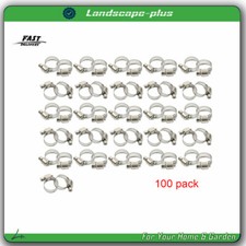 100 Pcs 1/2"-3/4" Drive Hose Clamps Fuel Line Clip Stainless Steel Adjustable US