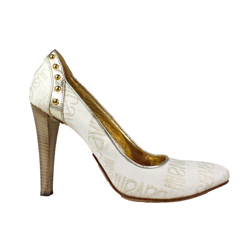 Roberto Cavalli Cream High Court Heels Pointed 4" Stilettos Italy UK 6/EU 39 - Picture 11 of 15