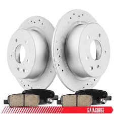 265mm Rear Drilled Rotors + Ceramic Brake Pads for 2019-2021 Mazda 3 CX-30