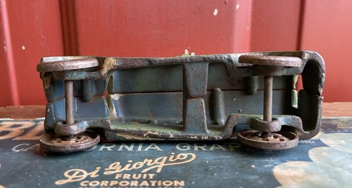 Antique 1920s Cast Iron A.C. Williams Arcade Green FAGEOL BUS Toy W/ Disc Wheels - Picture 7 of 16