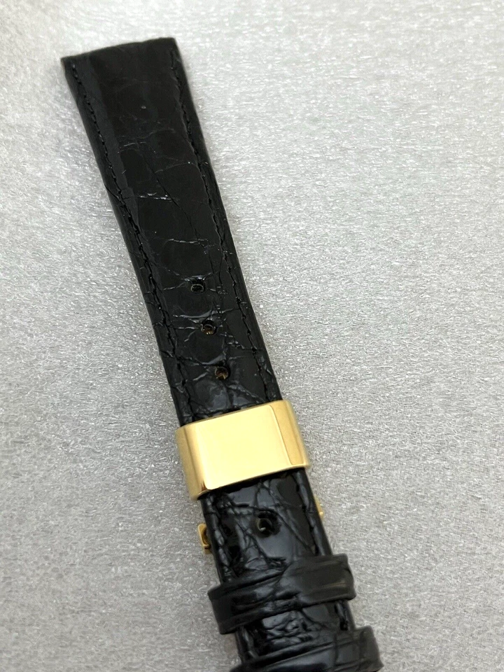 DeBeer PARIS 19mm Watch Strap Genuine Crocodile Shiny Black WITH Folding Clasp - Image 4 of 4