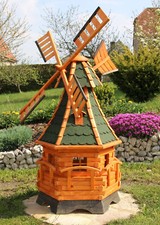 1,40 m XXL Windmühle, Windmühlen mit Solarbeleuchtung weiß oder bunt Typ 12.1