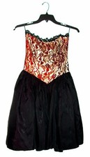 VTG Gunne Sax Stunning Strapless Burgundy Lace Bodice Full Skirt Short Dress-9*