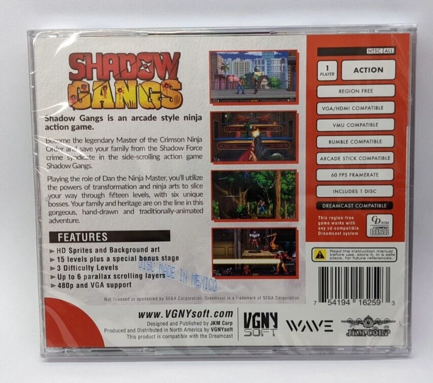 Shadow Gangs - Sega Dreamcast VGNYSOFT US Shipper - Image 2 of 2