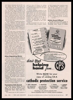 1954 Cathodic Protection Service Houston Corpus Christi Texas Vintage Print Ad