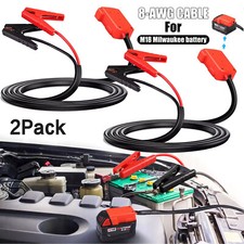 2  Jumper Cable Clamps 8 AWG-5.9FT for Milwaukee M18 18V Battery Jumper Starter