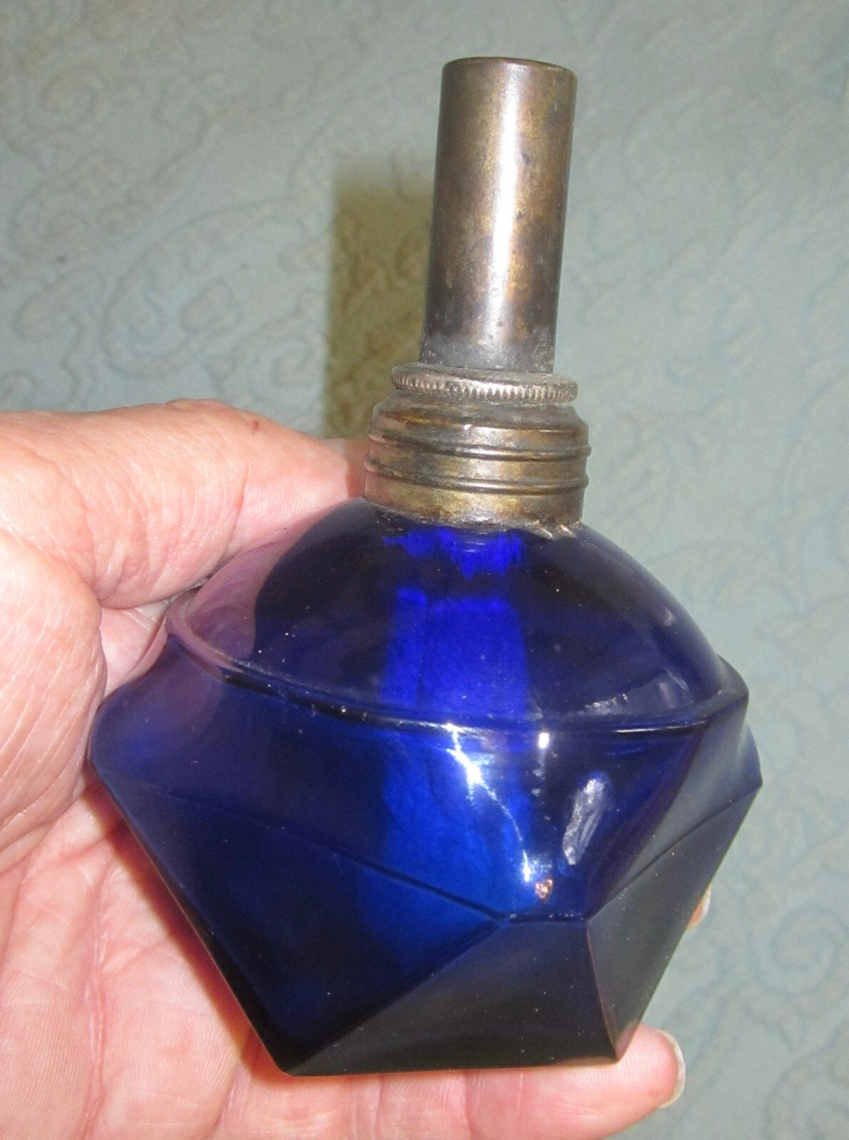 Lot of 2 Antique Glass Table Top Oil Lamps w/ 3 Unrelated Parts, For