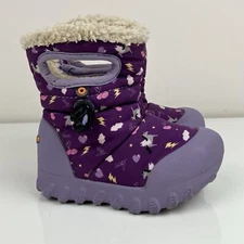 Bogs Infant Girls Size 5.0 B-Moc Waterproof Winter Snow Boots Faux Fur Purple