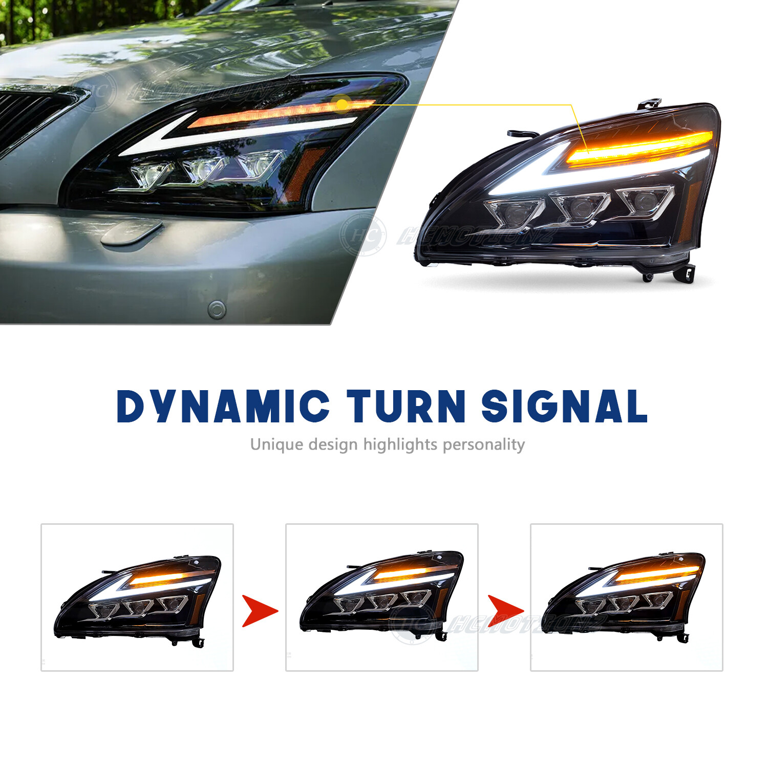 HCmotion LED Front Lamp For Lexus RX330 RX350 400H 2003-2009 Animation Headlight