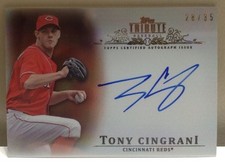 2013 Topps Tribute Tony Cingrani On Card Autograph Parallel #D /35  Reds