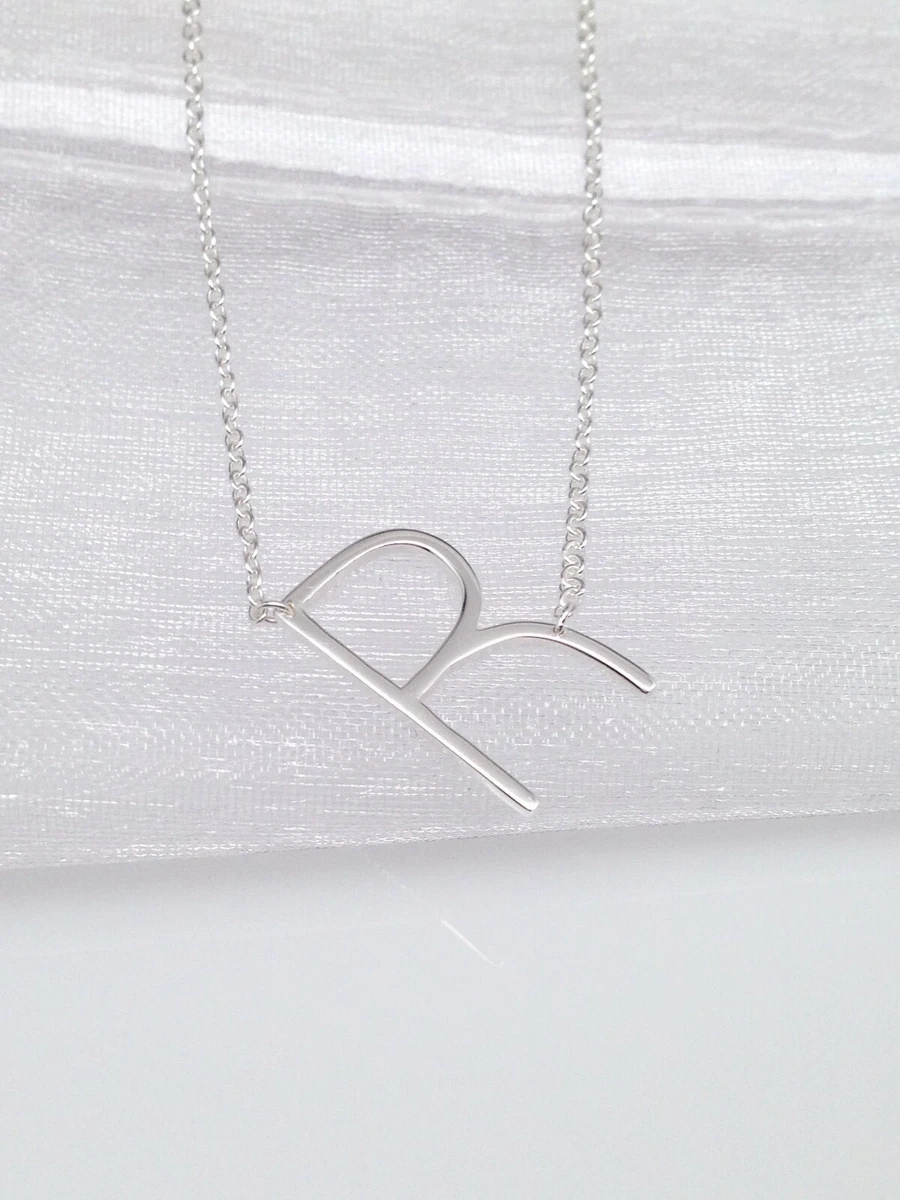 Sideways initial 2024 necklace sterling silver