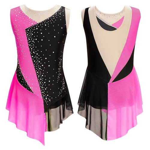 Kid Girl Ballet Dance Skirted Leotards Gym Figure Ice Skating Dress Dancewear - Picture 36 of 80