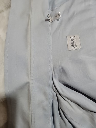 Armani Collezioni Blue Men's Buttons Down Formal 43/17/L Shirt Barrel Cuff #C - Picture 12 of 15